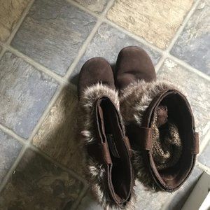 Brown suede boots